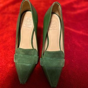 👠 Size 5M Green Tory Burch Heels 👠